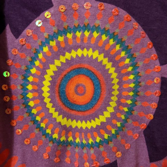 Desigual Rainbow Girl’s Dress Boho Multi-Color Sequins Size 13/14 yrs - Picture 4 of 7